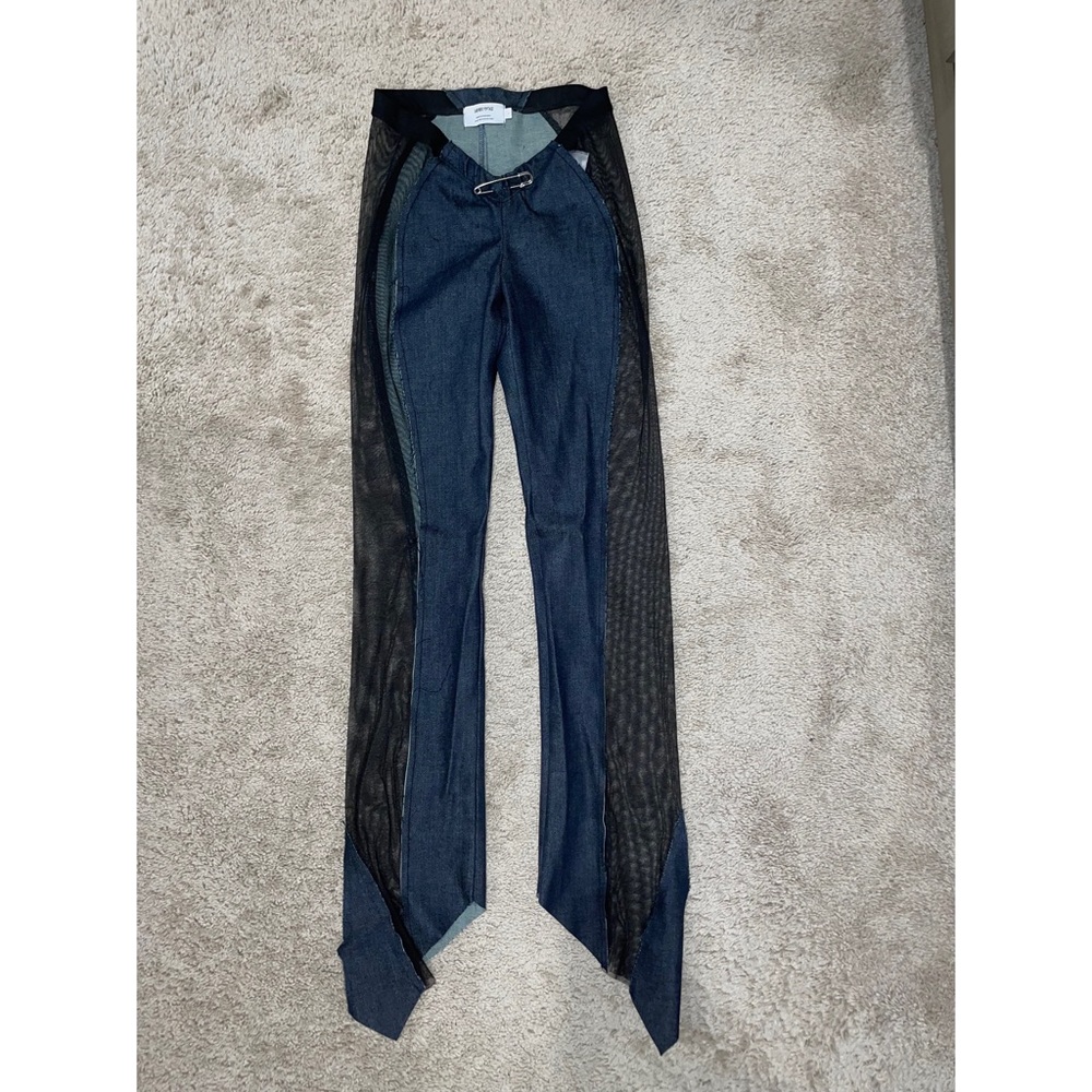 SAMI MIRO VINTAGE: Asymmetric Pants in Raw Denim